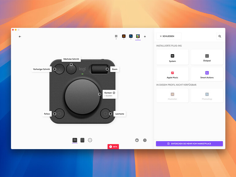 Die Funktionen des Dialpads lassen sich per Drag-and-drop anpassen.