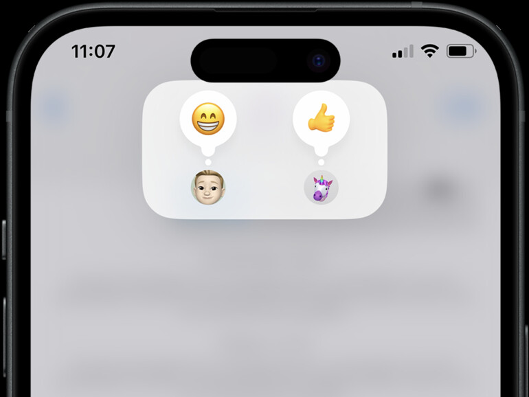 Nachrichten kann jetzt auch Emojis und Sticker als Tapback nutzen. Tippst du auf Tapbacks im Chat, kannst du deine Reaktion ändern und sehen, wer zuletzt was geschickt hat.