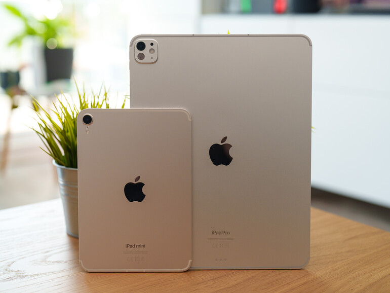 Wenn ich groß bin, wäre ich gern ein … – das iPad mini 7 mit seinem 8,3-Zoll- und das iPad Pro mit dem 13-Zoll-Display.