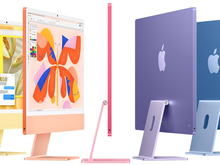 Aktuelle iMac-Auswahl: Die gewählten Farben wollen nicht nur auf die Bedürfnisse der Konsumierenden hinweisen, sondern auch die Haltung des Unternehmens widerspiegeln.