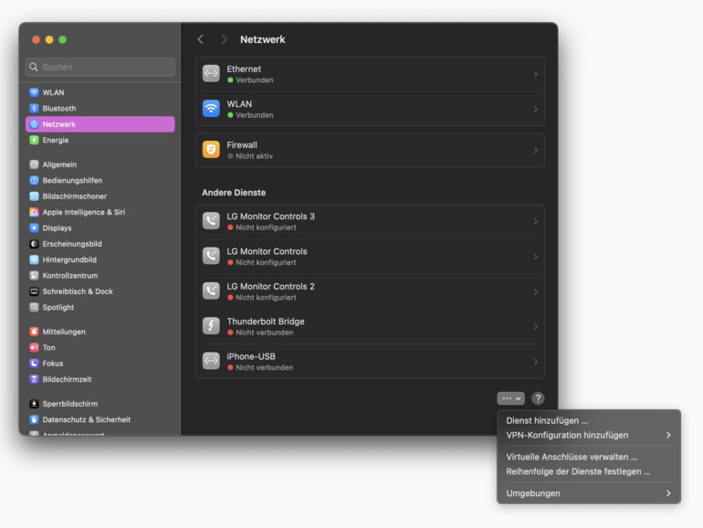 In den Systemeinstellungen findest du die Möglichkeit zur Ordnung der Priorisierung.