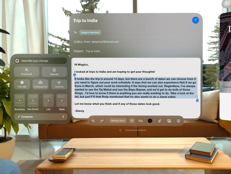 Die Apple Vision Pro hat ihre ganz eigene Designsprache. Apple soll das ab iOS 19 wieder über alle Systeme vereinheitlichen wollen.