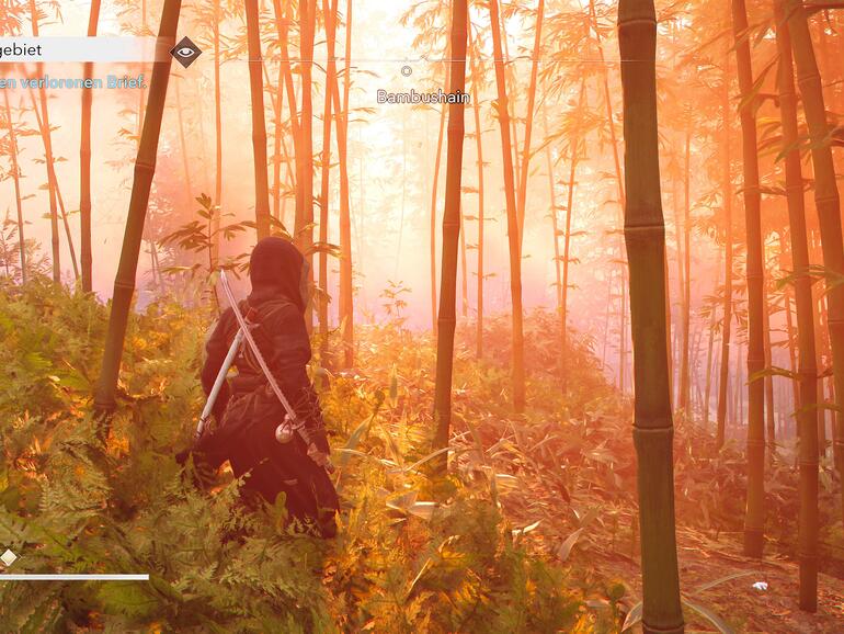 Sonnenstrahlen brechen durch den Bambus – die Atmosphäre in „Assassin’s Creed Shadows“ überzeugt sofort.