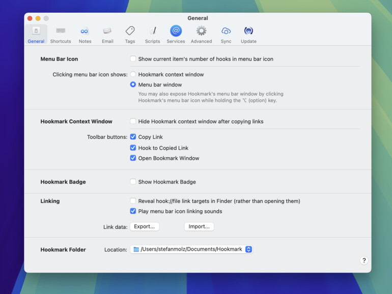 Nit Hookmark lassen sich Dateien verknüpfen.