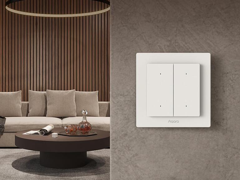 Der Aqara H2 schaltet nicht nur das Licht, sondern kann auch Geräte im Smarthome steuern.