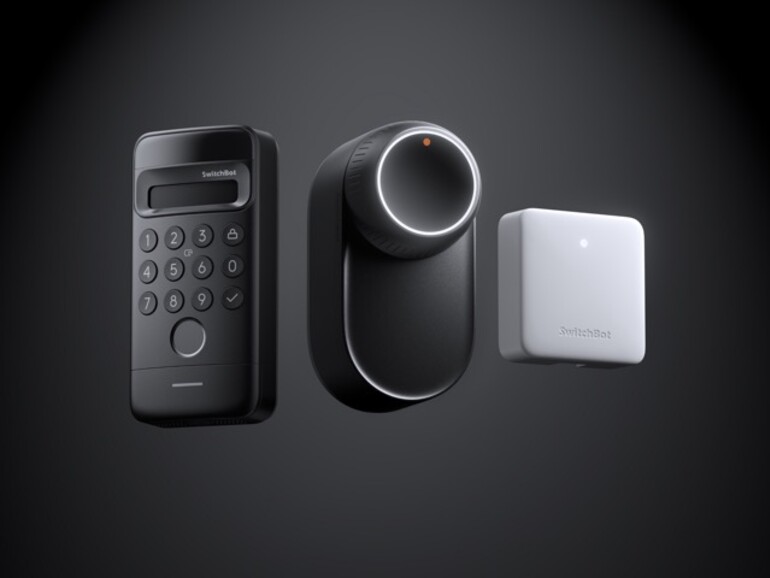 Das neue Lock Ultra Vision Combo von SwitchBot besteht aus Smartlock, Keypad mit Gesichtserkennung und Hub.