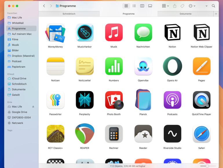 Behalten Sie den Überblick, indem Sie im Finder Tabs statt zusätzlicher Fenster nutzen.
