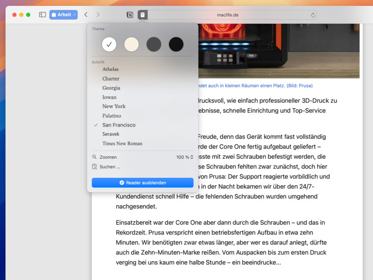 Der beliebte Safari Reader bietet in macOS Sequoia einige großartige neue Funktionen.
