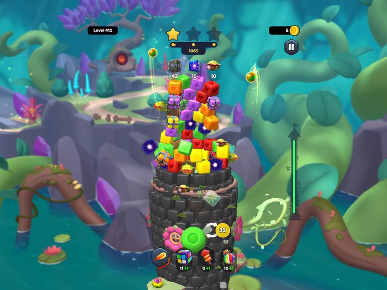 Spire Blast: Hier stürzen farbenfrohe Türme mit Karacho ein!