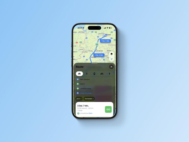 Die Karten-App lernt die täglichen Wege und Gewohnheiten, um proaktiv Streckenalternativen zu unterbreiten.