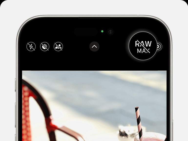 Ein Tippen auf das "RAW"-Symbol aktiviert die Funktion