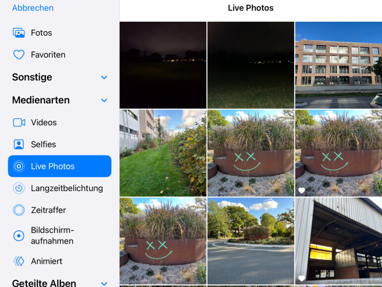 Wähle für den Kurzbefehl eines der Live-Fotos aus deiner Galerie.