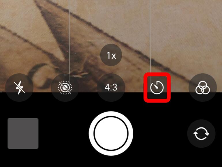 ... dann erscheint über dem Auslöser die Timer-Funktion.