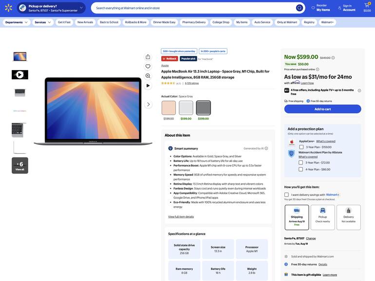 In den USA verkauft Walmart weiterhin das MacBook Air mit M1-Chip, so wie hier für 599 US-Dollar. Regulär verlangen sie 649 US-Dollar. Das MacBook SE soll diesen Preis ebenfalls erreichen und wäre dem inzwischen fünf Jahre alten Air in mancher Hinsicht überlegen.