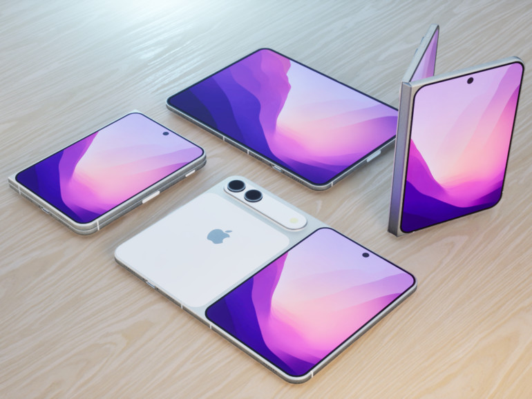 Render des iPhone Fold, das auf dem Stand der Gerüchte von Anfang 2025 basiert.