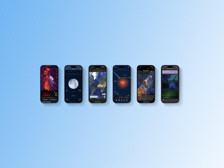 Unsere Empfehlung für Sternengucker: Night Sky, The Moon, PhotoPills, SkySafari, NASA und Polarlicht-Vorhersage