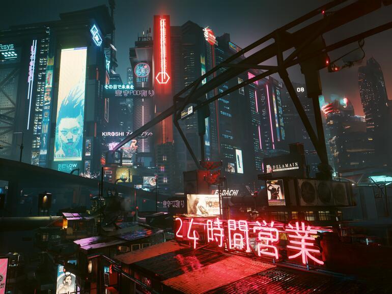 Die bislang wohl eindrucksvollste Spielegrafik auf dem Mac: die Neonwelt von Night City.