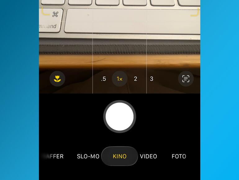 Andere Aufnahmemodi sind weiterhin vorhanden, aber nicht mehr sofort sichtbar.