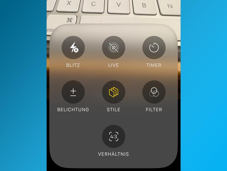 Optionen zum jeweiligen Aufnahmemodus finden sich nun an einer neuen Stelle.