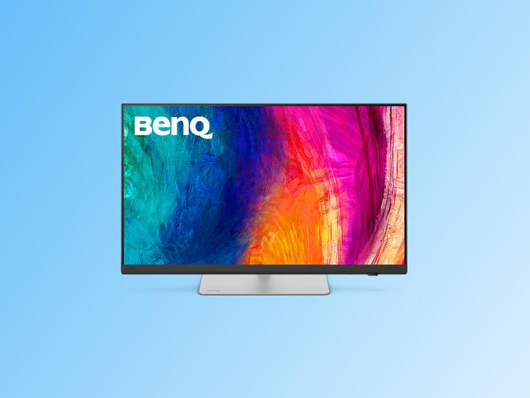 Die flexible Höhenverstellung beim BenQ PD2730S ist stufenlos arretierbar.