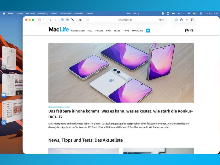So sieht Stage Manager auf einem Mac aus.