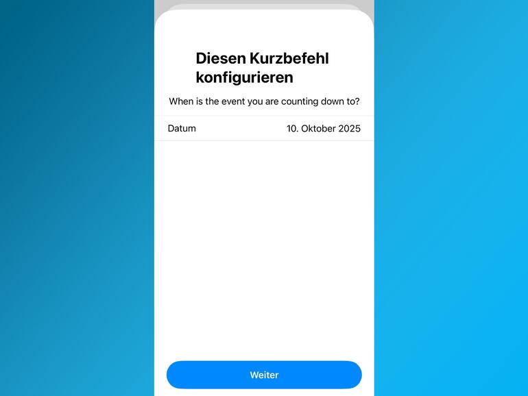 In diesem Fall gibst du ein Datum an, zu dem die verbleibenden Tage gezählt werden sollen.