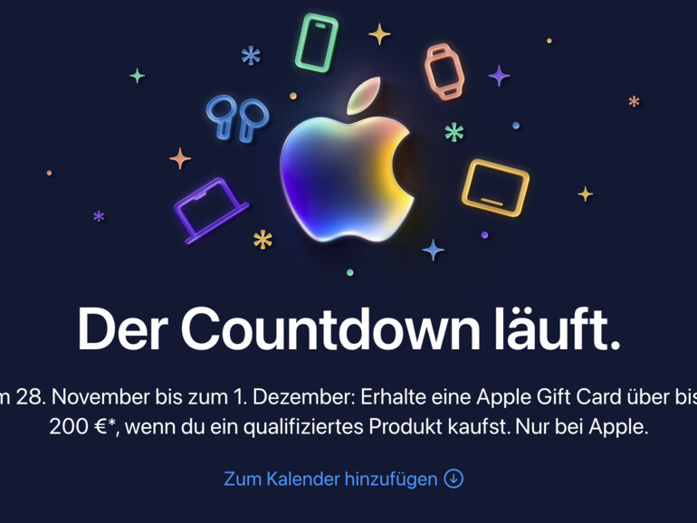 Apple hat für kommende Woche eine Rabattaktion angesetzt.