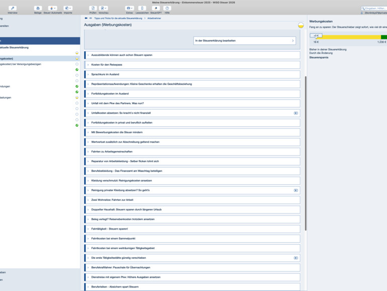 Das verrät dir kein Finanzamt – die Rubrik Steuerspar-Tipps hat unzählige Tipps parat, was man alles absetzen kann. Vom Reisepass bis zu Work &amp; Travel.