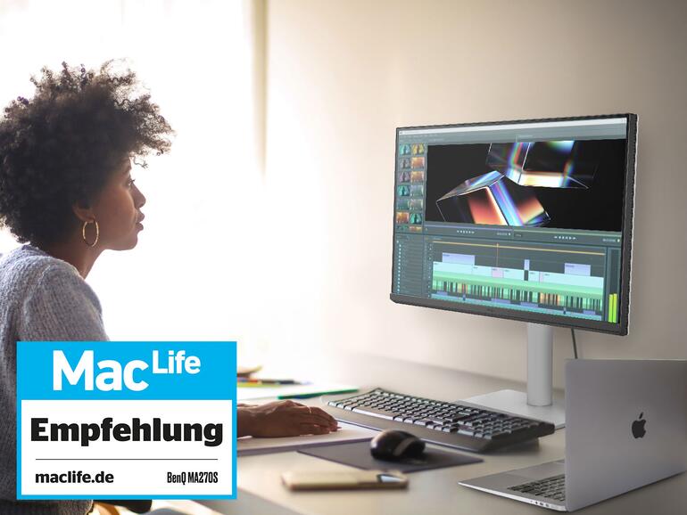 BenQ MA 270S im Praxischeck – das Display glänzt trotz Nano-Gloss erstaunlich wenig, dafür aber mit Top-Werten bei Auflösung und Farbe.