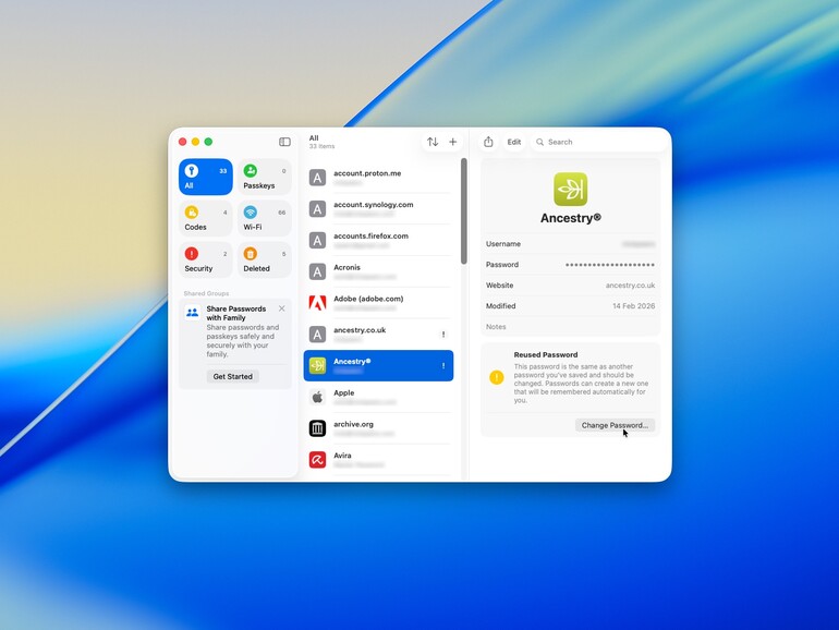 Apple Passwörter