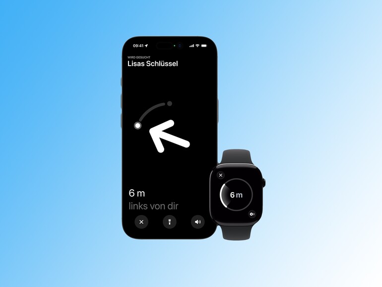 Das iPhone liefert genauere Details zur AirTag-Ortung als die Apple Watch.