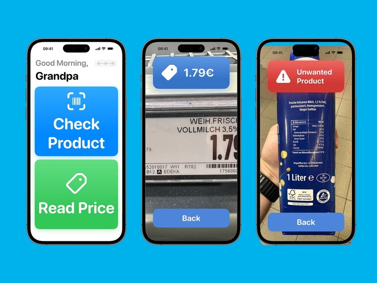 Das richtige Produkt: Beim Barcode-Scan gleicht die App den Artikel mit den Lebensmitteln ab, die ein Familienmitglied vorab in die Einkaufsliste eingefügt hat.