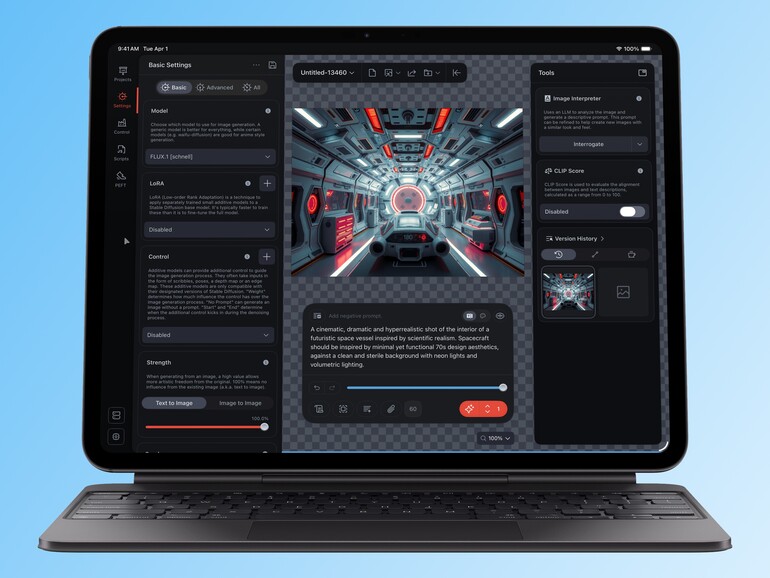 Die Neural Accelerators sorgen dafür, dass die auf Diffusionsmodellen basierende Bildgenerierung direkt auf dem Gerät – etwa in Apps wie „Draw Things“ – deutlich schneller abläuft.