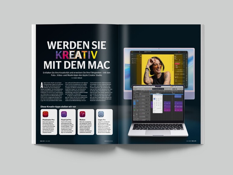 Final Cut Pro, Logic, Pixelmator Pro und Motion im Detail – das Apple Creator Studio-Special zeigt alle Kreativ-Tools im Überblick.