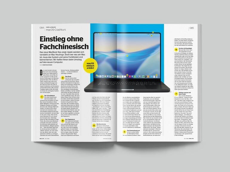 Einstieg ohne Fachchinesisch: Der macOS-Crashkurs führt Mac-Neulinge durch die wichtigsten Funktionen des neuen Systems.