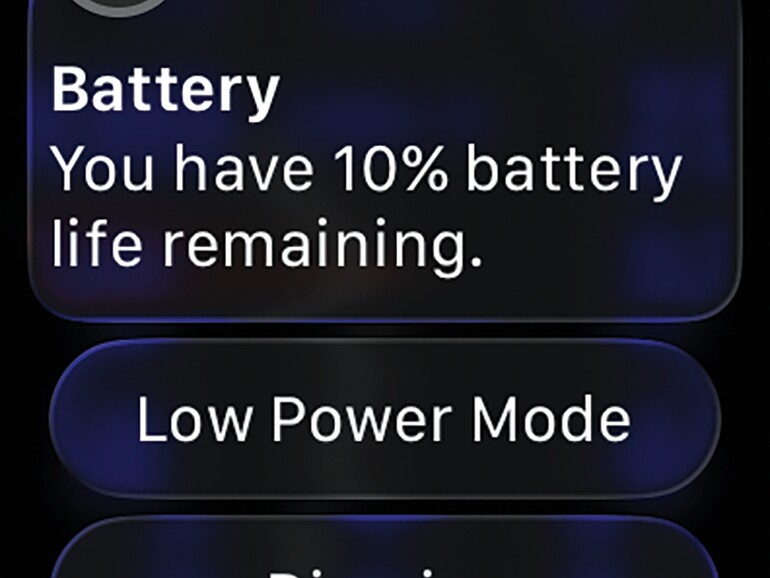 Der Stromsparmodus schont die Batterie der Apple Watch, indem er den Großteil ihrer Funktionen deaktiviert.