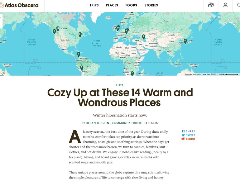 Atlas Obscura hilft dabei, abseits ausgetretener Pfade zu reisen – mit einer riesigen Sammlung faszinierender Orte auf der ganzen Welt.