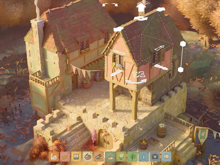 In Tiny Glade wird aus krummen Mauern im Nu ein malerisches Schloss.