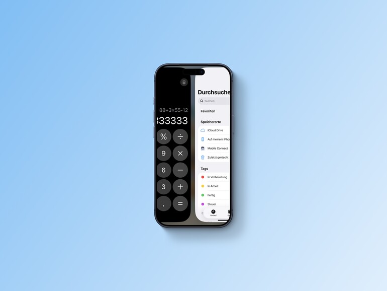 Wischen Sie einfach zwischen zwei Apps hin und her.