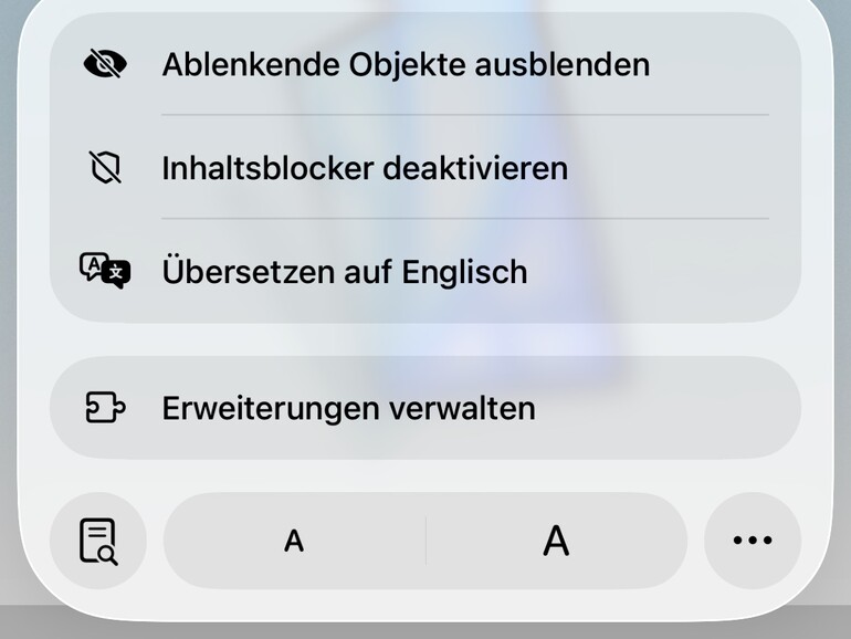 In den Seiteneinstellungen können Sie den Text einfach vergrößern.