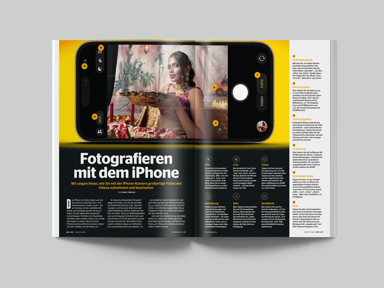 Fotografieren mit dem iPhone: Die Kamera-App im Detail – von Aufnahmemodi über Belichtung bis zu den Schnellaktionen.