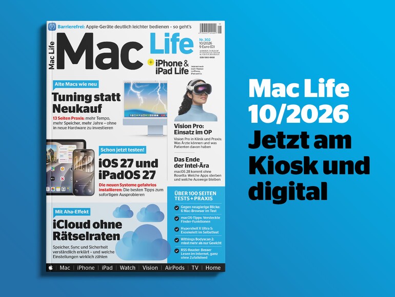 Die Mac Life 10/2026 ist ab dem 7. September am Kiosk erhältlich.