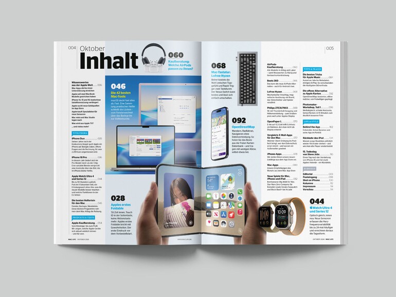 Über 100 Seiten Tests und Praxis: Das erwartet Sie in der Mac Life 11/2026.