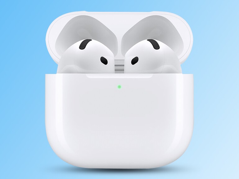 Die Hörer sind äußerlich identisch zum ANC-Modell: Den Unterschied zwischen beiden AirPods 4 hört man erst bei Umgebungslärm.
