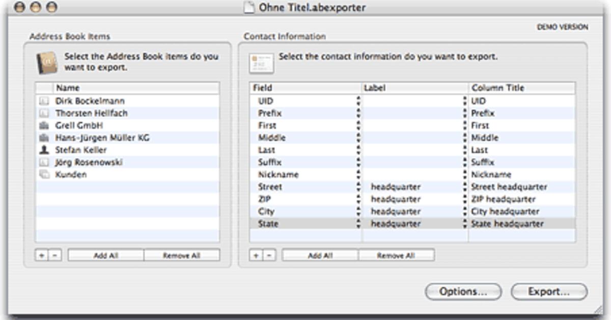 Alle Daten aus dem Adressbuch exportieren Mac Life