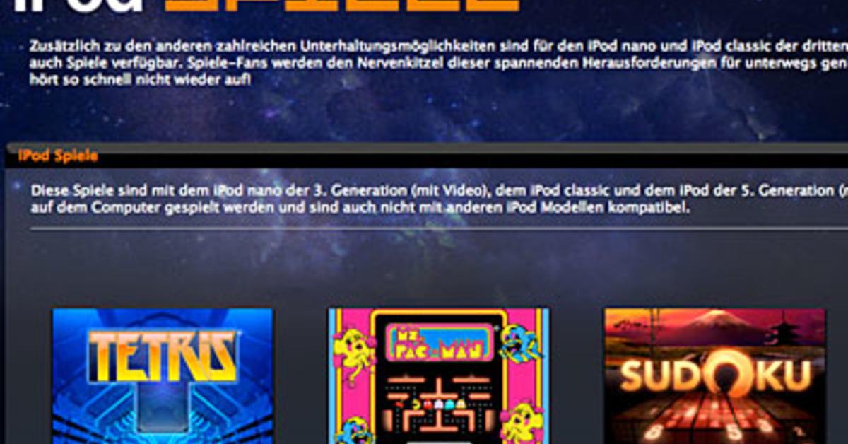 ipod nano spiele ipod nano spiele