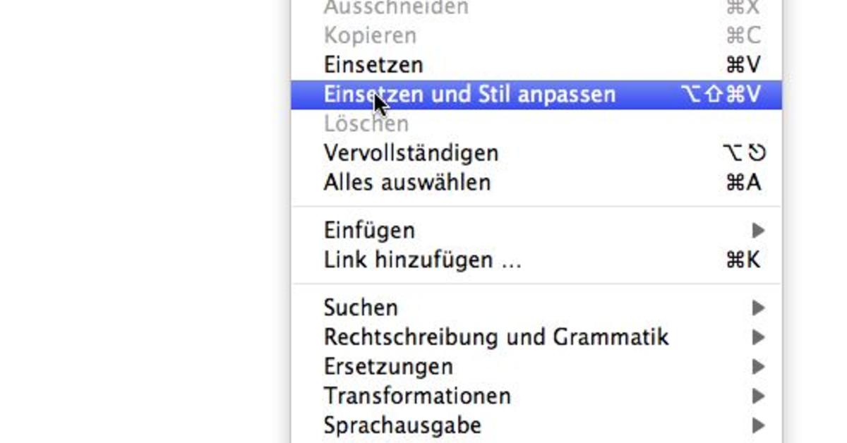 Text In Der Gleichen Formatierung Einfugen Mac Life