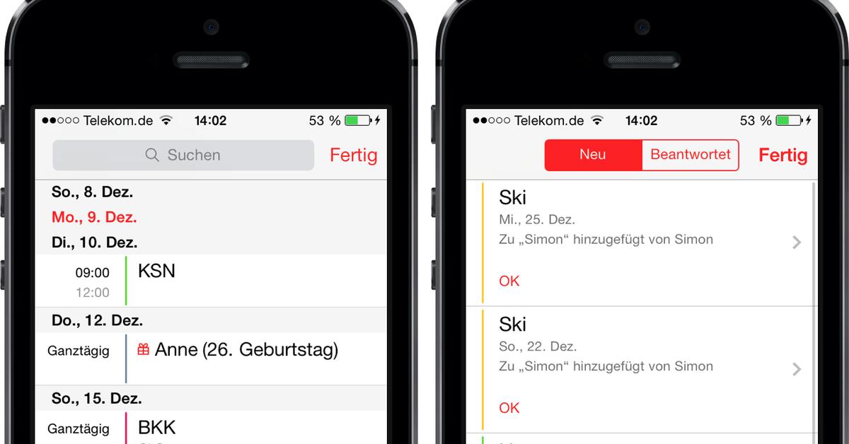 Ios 7 Gemeinsamer Kalender 