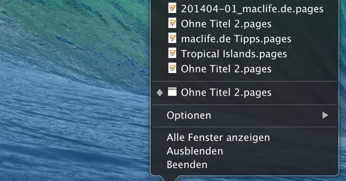 Zuletzt verwendete Dokumente im Dock öffnen Mac Life