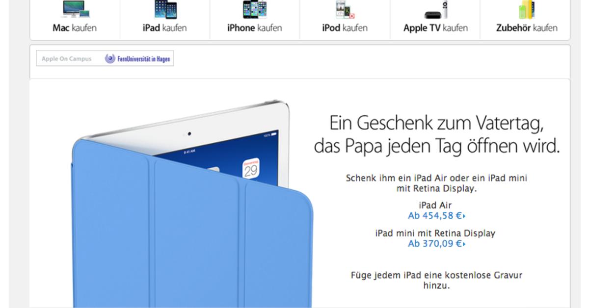 25 Euro Gespart Apple Gewahrt Ab Sofort Education Rabatt Auf Ipad Air Und Ipad Mini Mac Life
